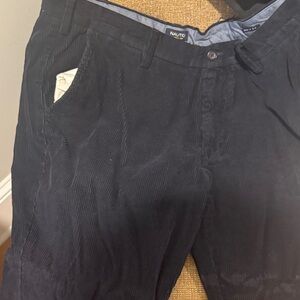 Nautica Men's Dark Blue Corduroy Trousers